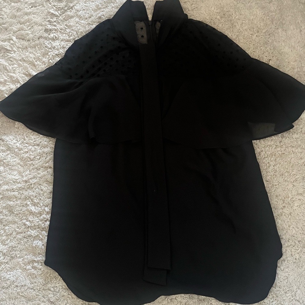 7th Avenue New York & Co Design Studio Women’s Black Short Sleeved Blouse Sz XS